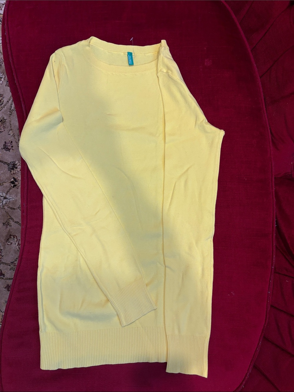 United Colors Of Benetton Pale Yellow Crewneck Sweater